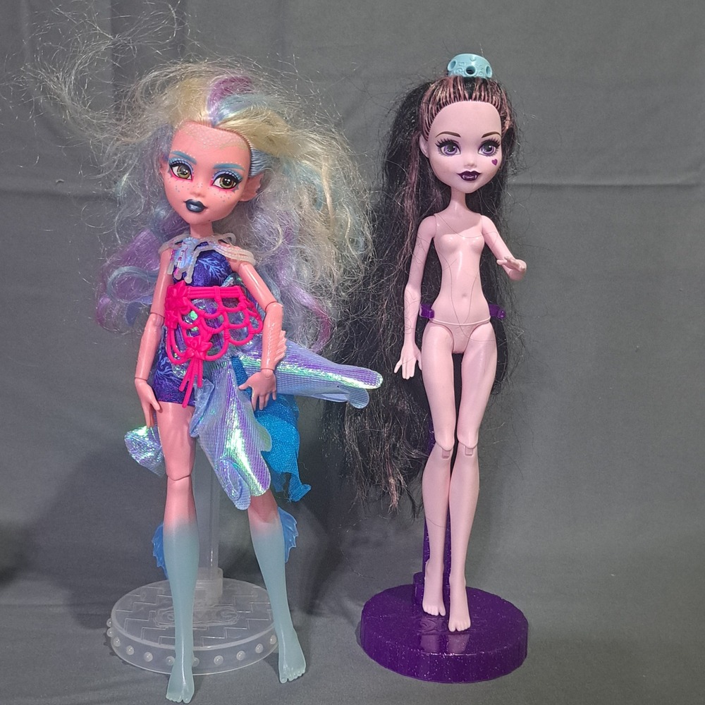 Monster High Doll‎ Lot Lagoona Blue G3 & Draculaura Nude Base Dolls 10" Fashion